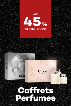 Coffrets de Perfumes com destaque promocional de até 45% sobre preço de Venda ao Público Recomendado